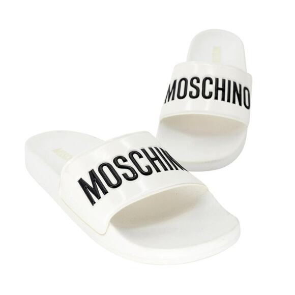 Moschino sz 40 Rubber Logo Slide Sandals MC-S0225P-0012 - Picture 1 of 11